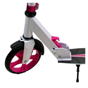 Scooter | Roller | Cityroller | Tretroller | Kinderroller | Mit Ständer | Bis 100Kg | Weiß/Pink