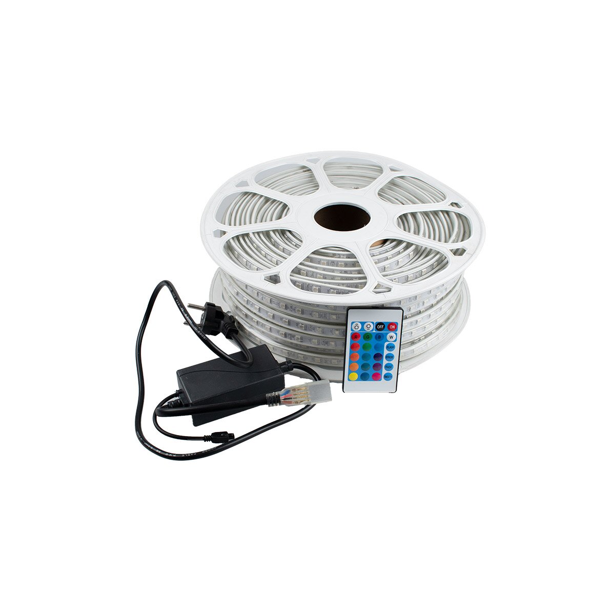 LED Stripe | LED Lichtband | 50 Meter | Farbig RGB | 230V...