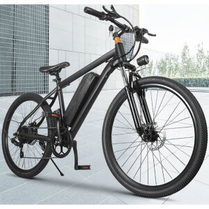 E Bike | Elektrofahrrad | E-Mountainbike | Herrenfahrrad | 26 Zoll | 350 Watt 36V/10.4Ah | 7-Gänge | Schwarz