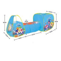 Kinderzelt | Spielzelt | Spielhaus | Spielzelt für Kinder | mit Tunnel | Mit Tragetasche | 237 x 90 x 70 cm | Baby Shark