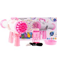 Seifenblasen Maschine | Seifenblasenpistole | Seifenblasen | Bubble Rocket | Mit Zubehör | Pink
