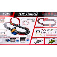 Autorennbahn | Rennbahn | Rennstrecke | Spielzeug-Rennstrecke | 2-Spurig | mit 1 Looping | mit 2 Kontroller und 2 Autos | Top Turbo