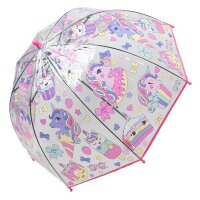 Kinderschirm | Regenschirm | Schirm | Namenschild am Griff | Ø 69 cm | Einhorn | Rosa