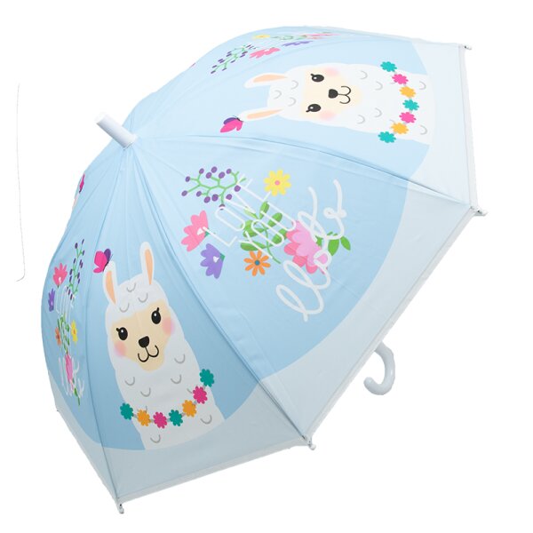 Kinderschirm | Regenschirm | Schirm | Namenschild am Griff | Ø 80 cm | Alpaka | Weiß