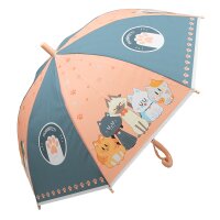 Kinderschirm | Regenschirm | Schirm | Namenschild am Griff | Ø 80 cm | Katzen | Apricot