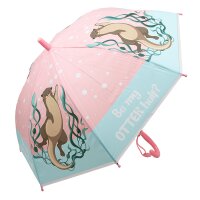 Kinderschirm | Regenschirm | Schirm | Namenschild am Griff | Ø 80 cm | Otter | Rosa