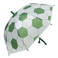 Kinderschirm | Regenschirm | Schirm | Namenschild am Griff | Ø 80 cm | 3D Optik | Fußball | Grün