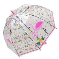 Kinderschirm | Regenschirm | Schirm | Namenschild am Griff | Ø 68 cm | Flamigo | Rosa