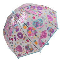Kinderschirm | Regenschirm | Schirm | Namenschild am Griff | Ø 68 cm | Candy | Türkis