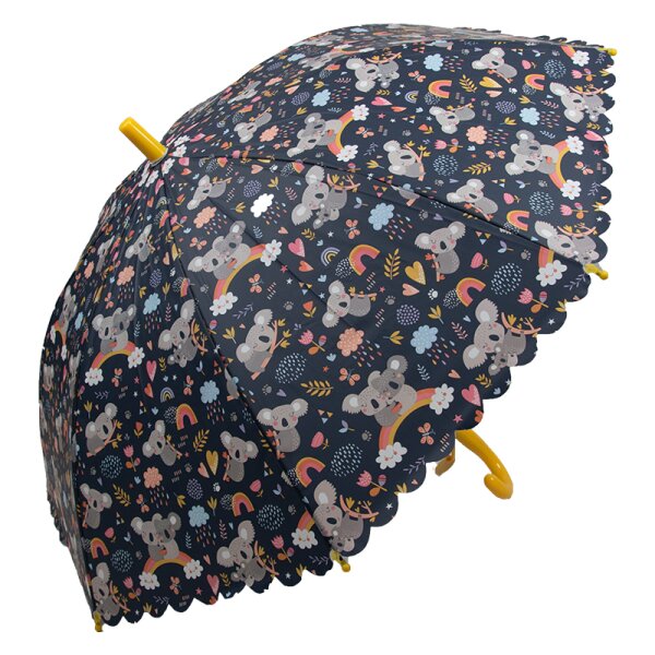 Kinderschirm | Regenschirm | Schirm | Namenschild am Griff | Ø 83 cm | Koala | Gelb
