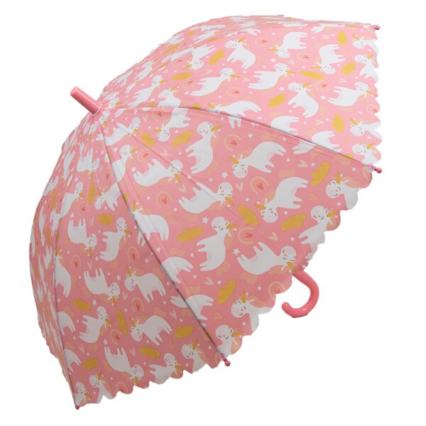 Kinderschirm | Regenschirm | Schirm | Namenschild am Griff | Ø 83 cm | Einhorn | Rosa