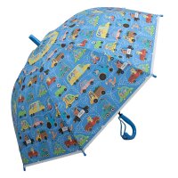 Kinderschirm | Regenschirm | Schirm | Namenschild am Griff | Ø 83 cm | Auto | Hellblau
