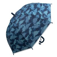 Kinderschirm | Regenschirm | Schirm | Namenschild am Griff | Ø 83 cm | Dino | Blau