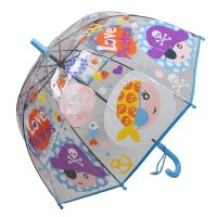 Kinderschirm | Regenschirm | Schirm | Namenschild am Griff | Ø 69 cm | Pirat | Blau