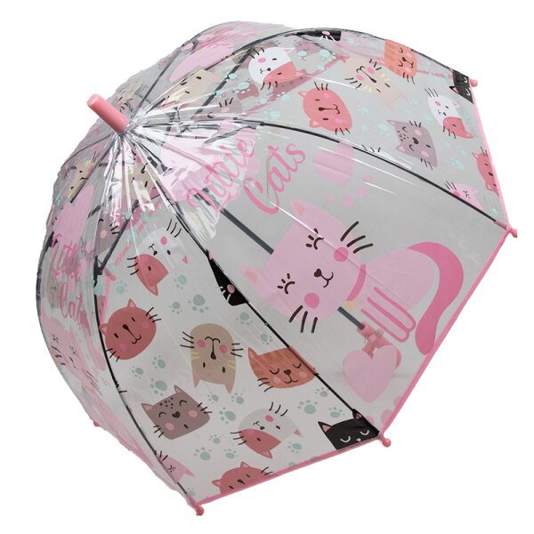 Kinderschirm | Regenschirm | Schirm | Namenschild am Griff | Ø 69 cm | Cat | Rosa
