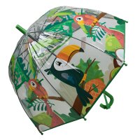 Kinderschirm | Regenschirm | Schirm | Namenschild am Griff | Ø 69 cm | Papagei | Grün
