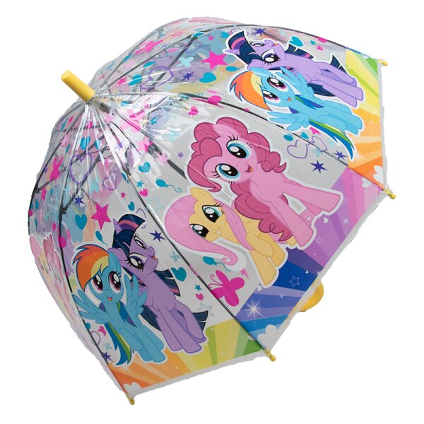 Kinderschirm | Regenschirm | Schirm | Trillerpfeife am Griff | Ø 72 cm | Pony | Gelb