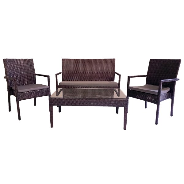 7-teiliges Garten Möbel Set | Lounge-Set | inkl. 2 Stühle, 2-Sitzer, Tisch und Auflagen