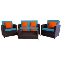 11-teiliges Garten Möbel Set | Lounge-Set | inkl. 2 Stühle, 2-Sitzer, Tisch und Auflagen