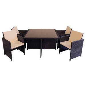 13-teiliges Garten Möbel Set | Lounge-Set | inkl. 4 Stühle und Tisch