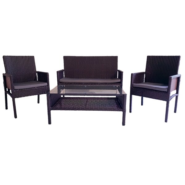 7-teiliges Garten Möbel Set | Lounge-Set | inkl. 3 Stühle, Tisch und Auflagen