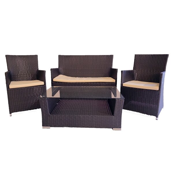 7-teiliges Garten Möbel Set | Lounge-Set | inkl. 3 Sessel, Tisch und Auflagen