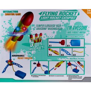 Raketen Spiel | Outdoor | 3 Raketen | Abschußrampe | Power | Flying Rocket