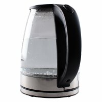 Wasserkocher aus Glas | 1500 Watt | 2 Liter | Wassererhitzer | Edelstahl/Schwarz | SDS-B528